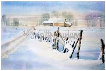 image aquarelle, brigitte charland, hiver quebec