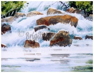 image aquarelle, brigitte charland, riviere