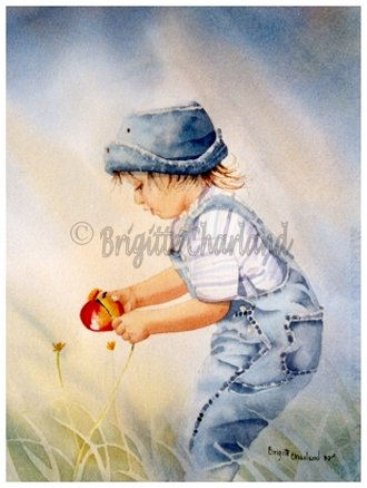 image, aquarelle, enfant, brigitte charland