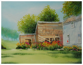 image aquarelle, brigitte charland, paysage